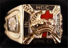 Knights Templar Rings 10K or 14K Gold, Open or Solid Back #1510